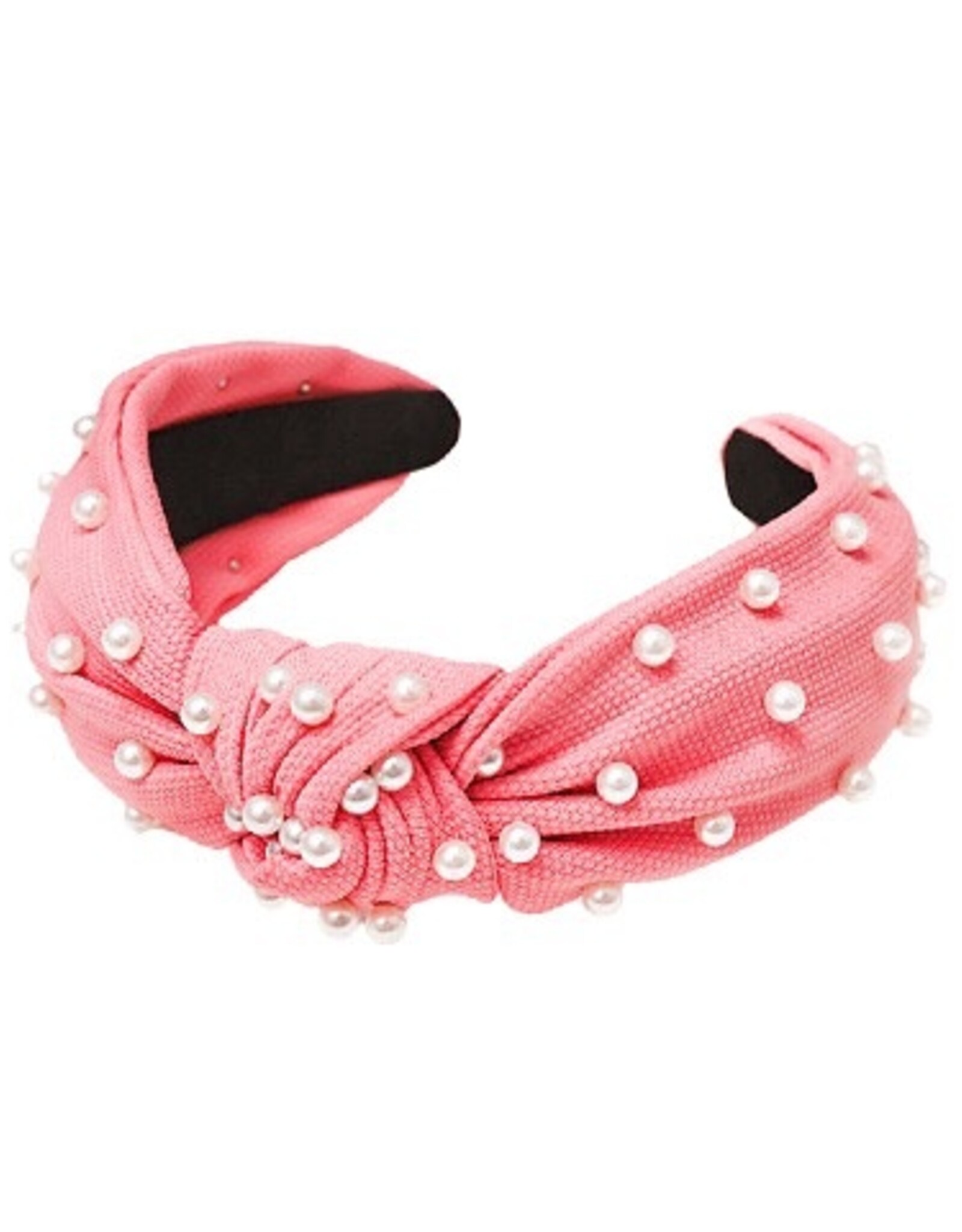 Pearl Knot Headband in Coral Pink