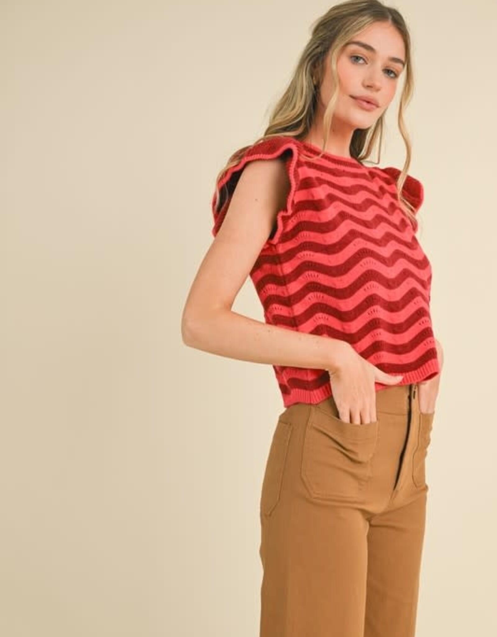 Addison Sweater Top in Burgundy
