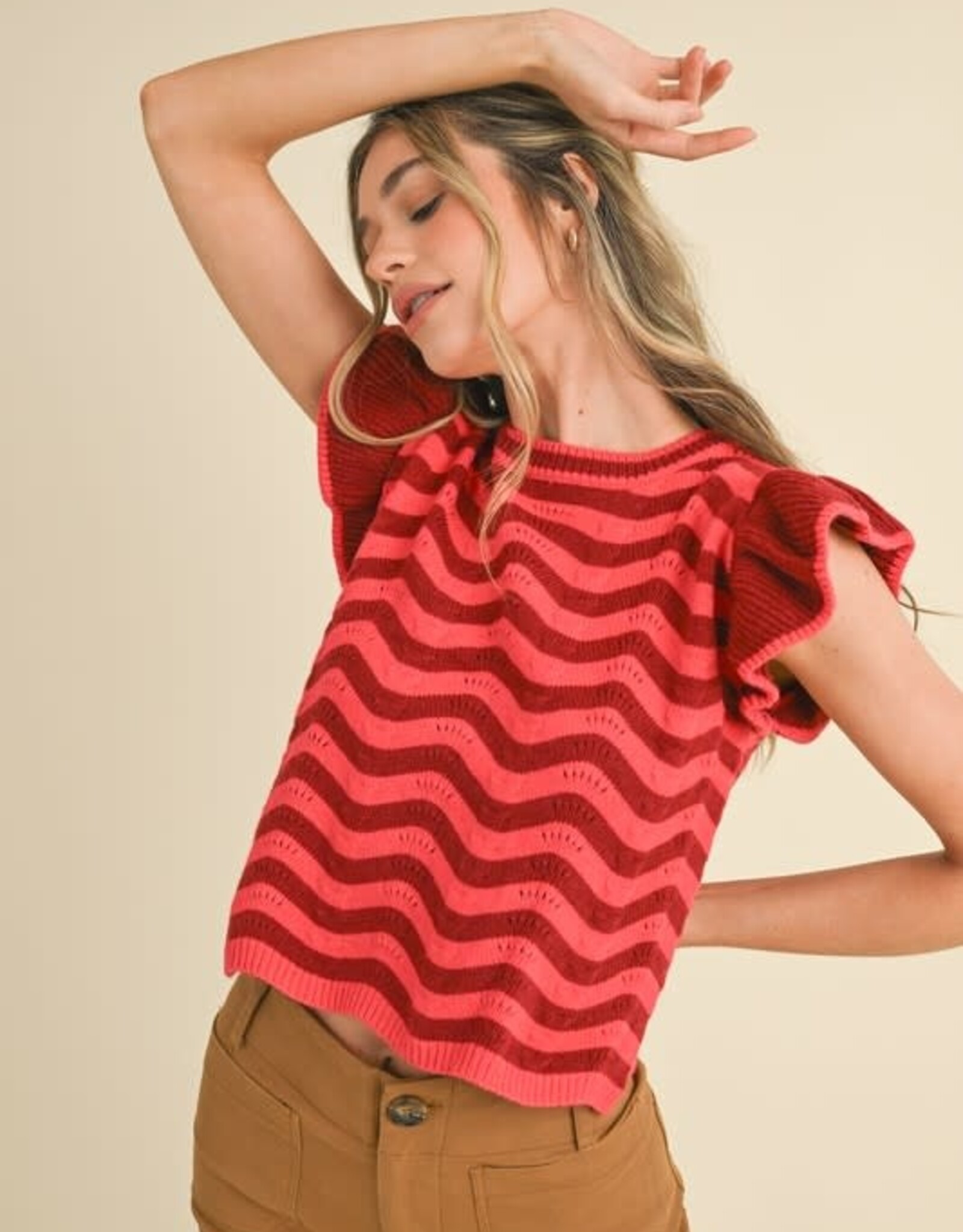 Addison Sweater Top in Burgundy