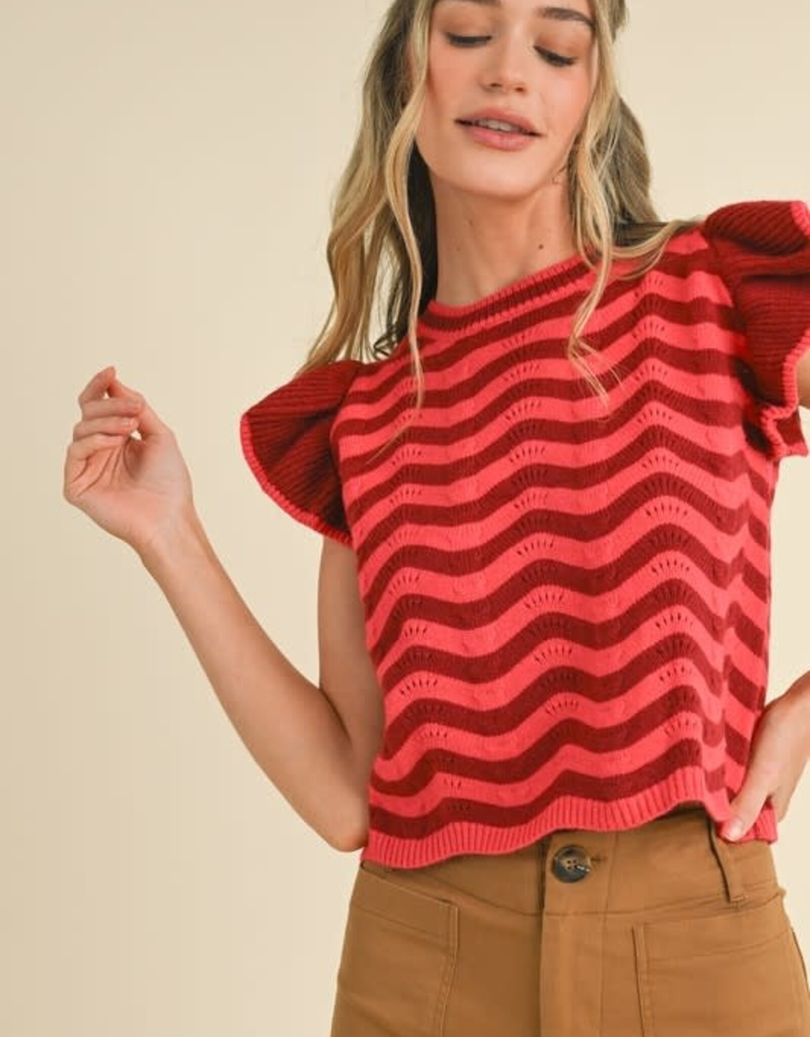 Addison Sweater Top in Burgundy