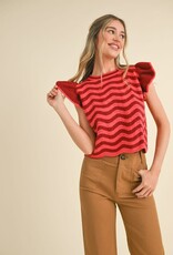 Addison Sweater Top in Burgundy