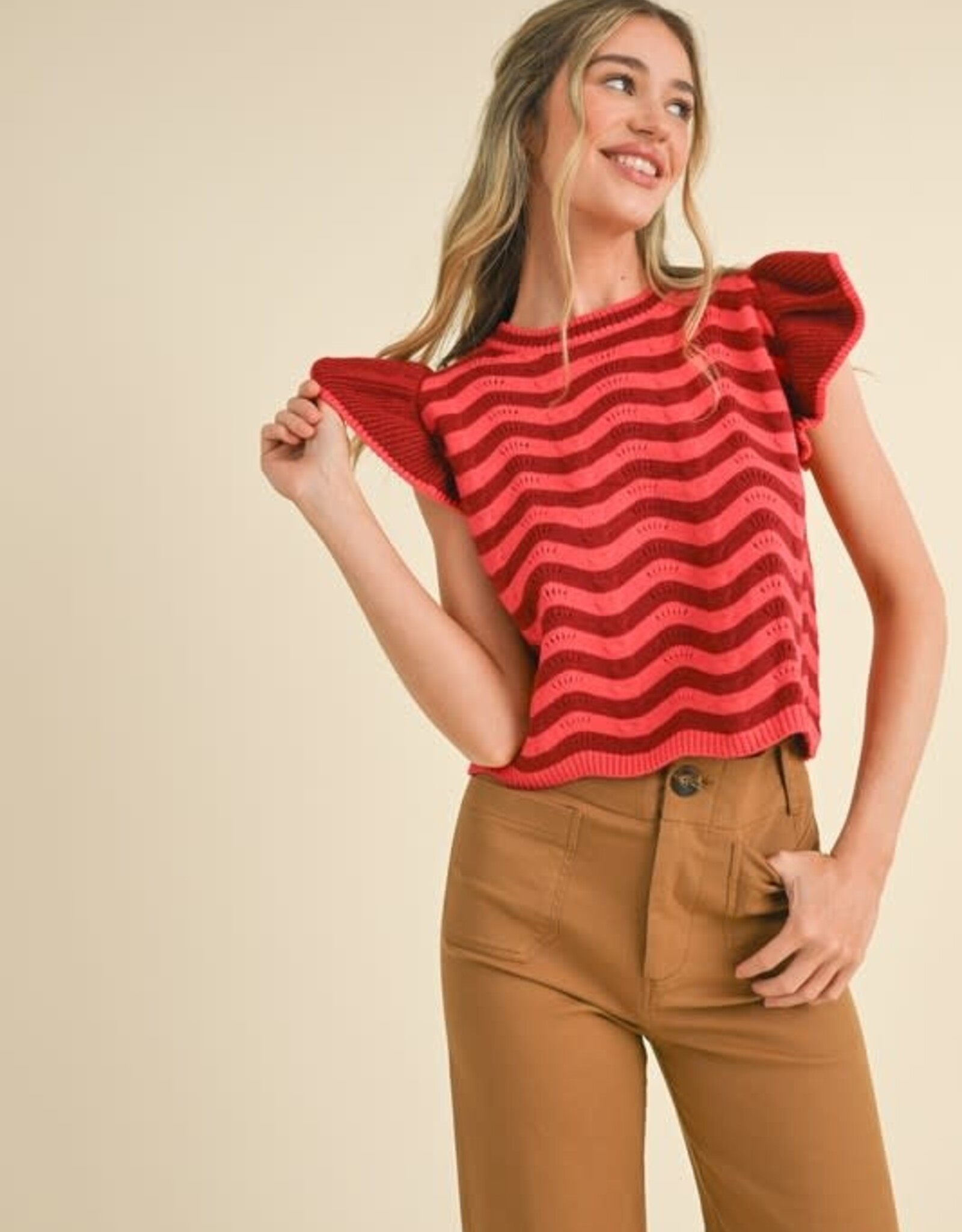 Addison Sweater Top in Burgundy