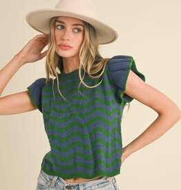 Addison Sweater Top in Blue