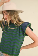 Addison Sweater Top in Blue