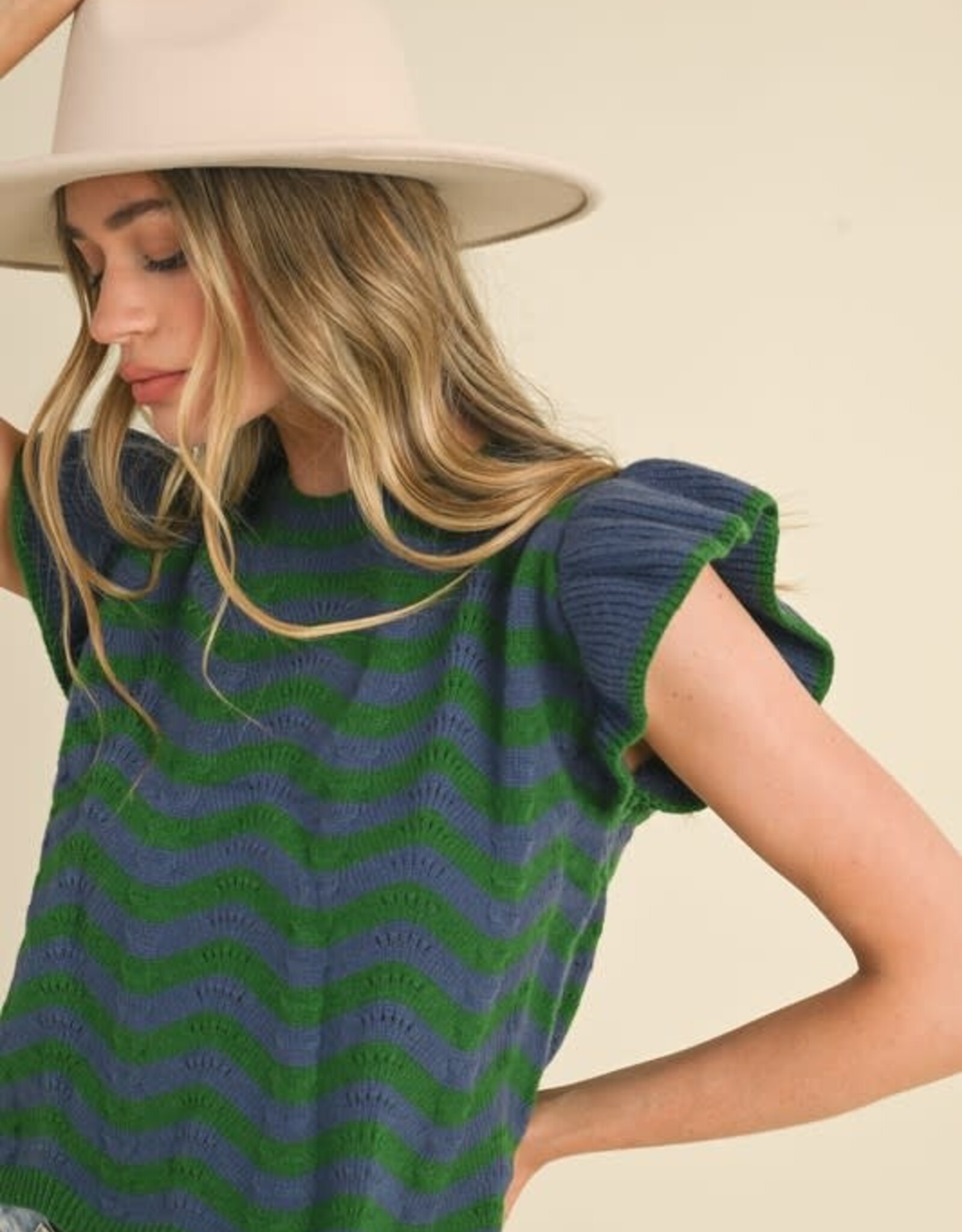 Addison Sweater Top in Blue