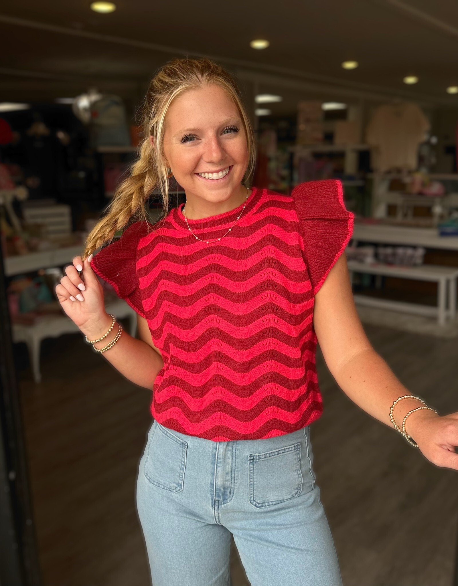 Addison Sweater Top in Burgundy