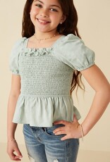 Hayden Anna Smocked Top in Sage