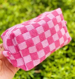 Check Yourself Cosmetic Bag in Pink