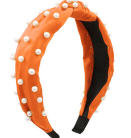 Pearl Knot Headband in Orange