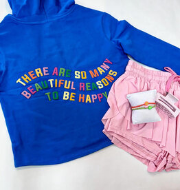 Paper Flower So Many Reason to be Happy Hoodie in Blue