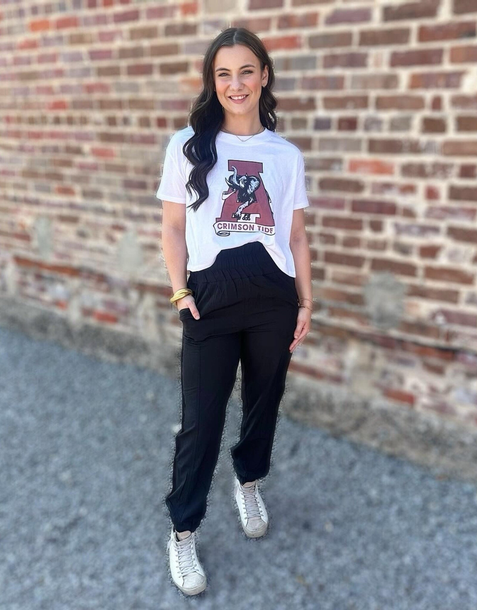Elastic Waist Jogger in Black