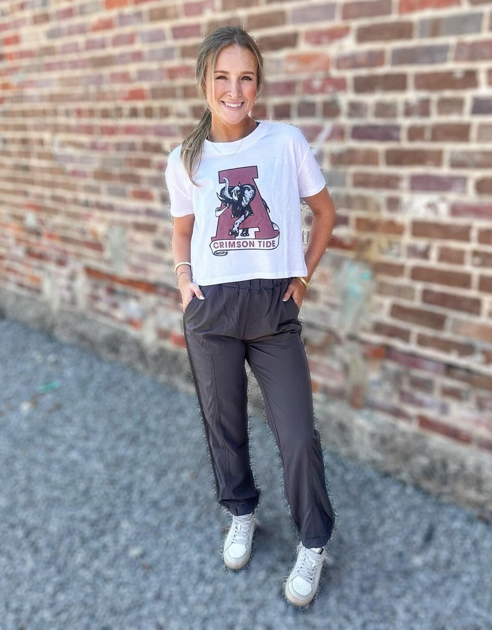 Elastic Waist Jogger in Grey