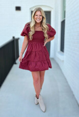entro Jessica Dress in Burgundy