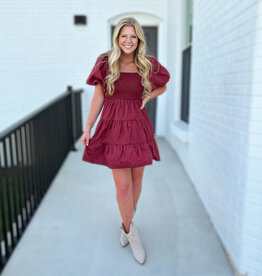 entro Jessica Dress in Burgundy