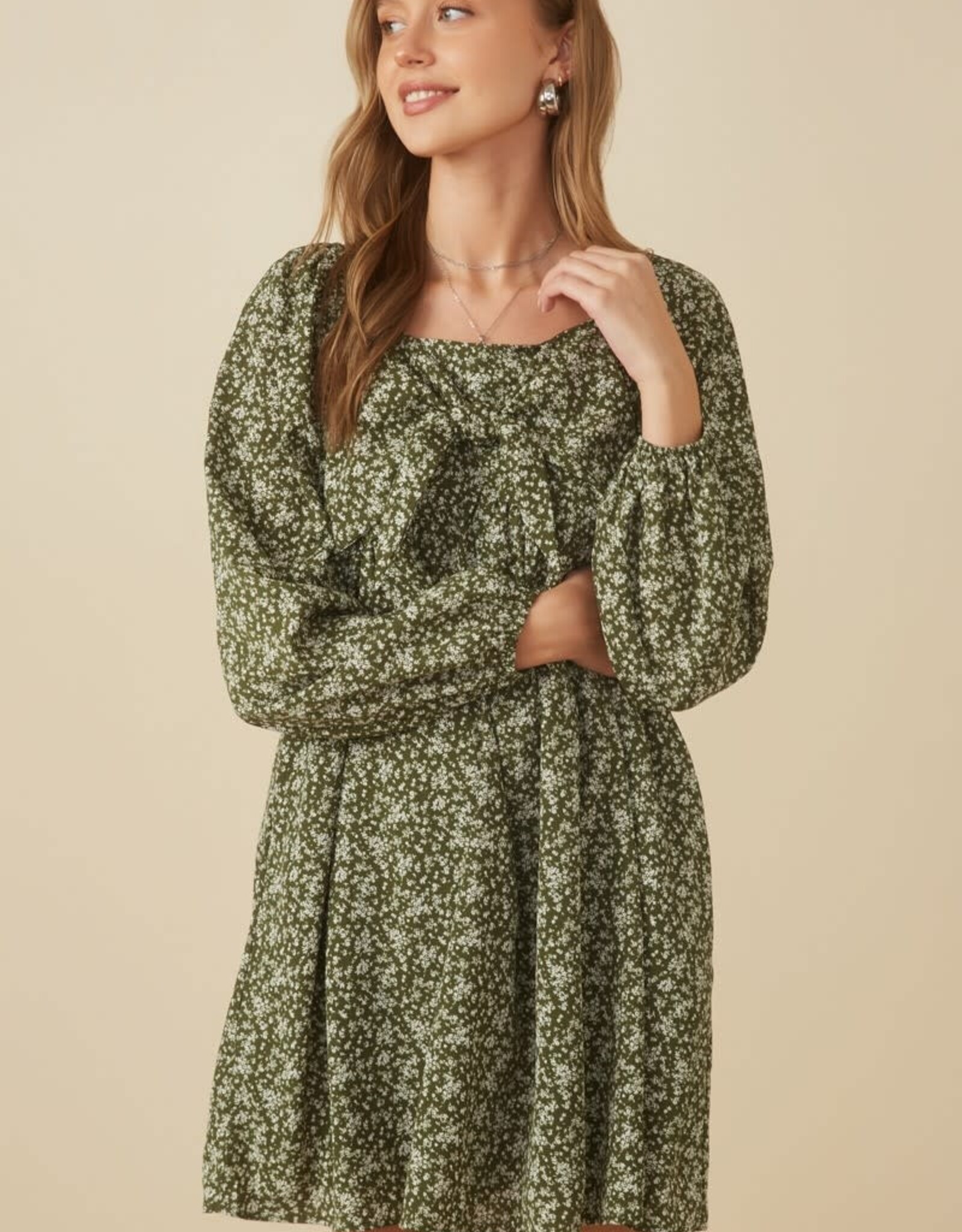 Hayden Olivia Dress in Green Floral