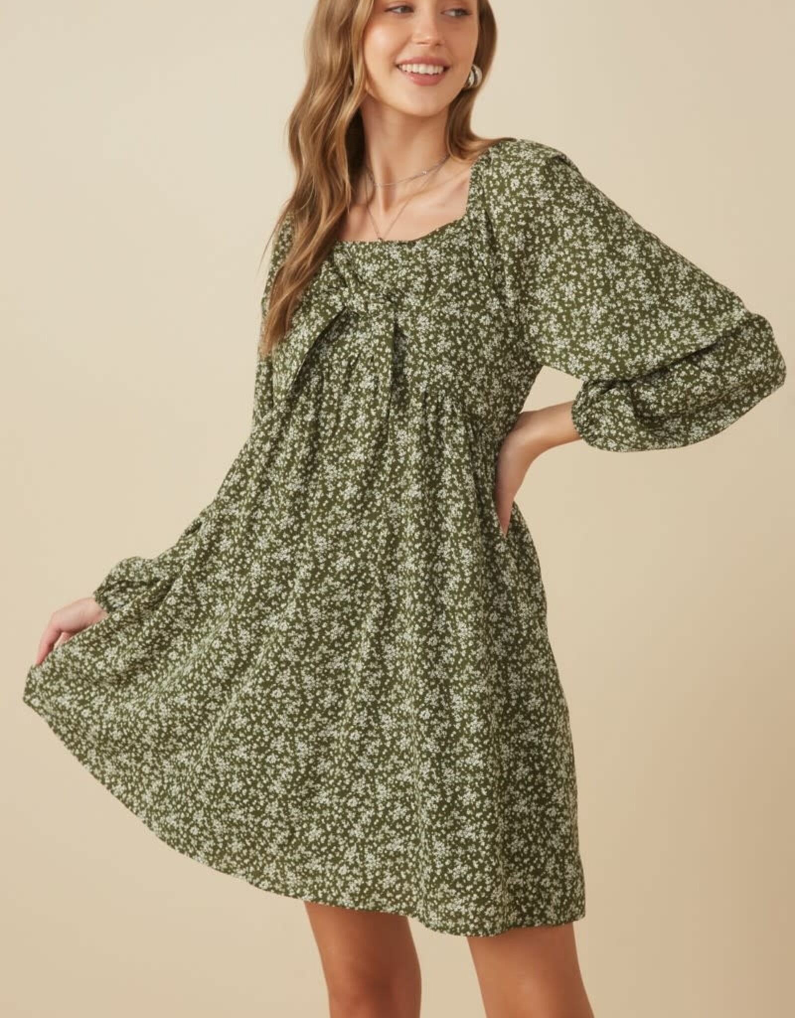 Hayden Olivia Dress in Green Floral