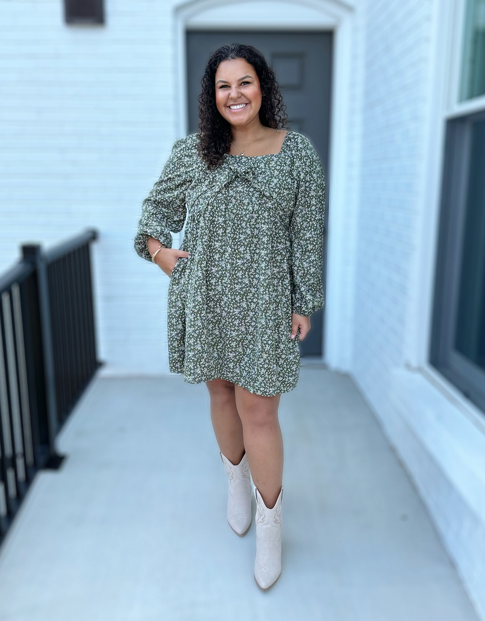 Hayden Olivia Dress in Green Floral