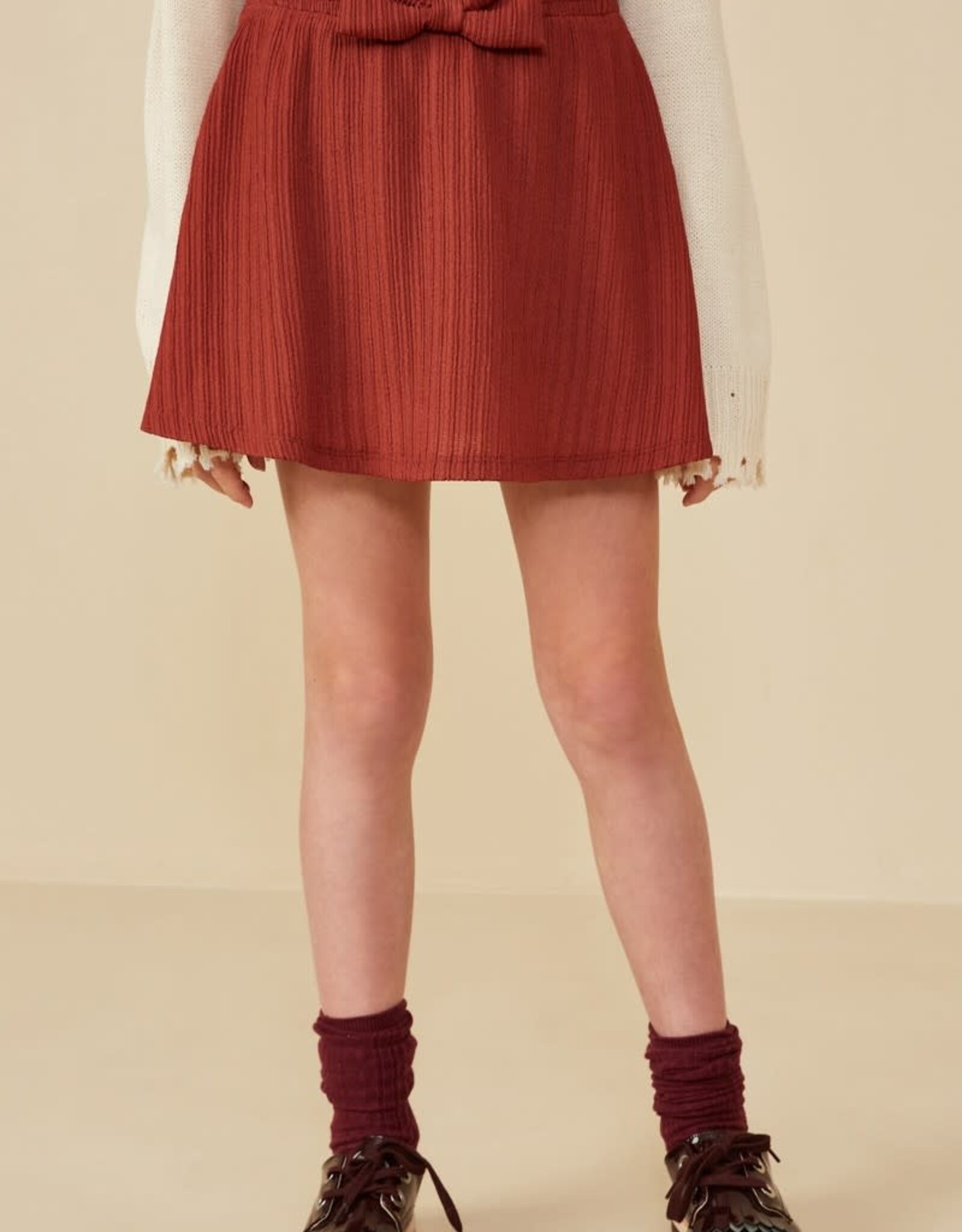 Hayden Lucy Bow Detail Skirt in Burgundy