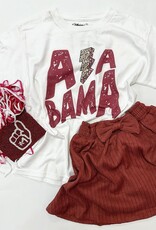 Alabama Lightning Tee in White