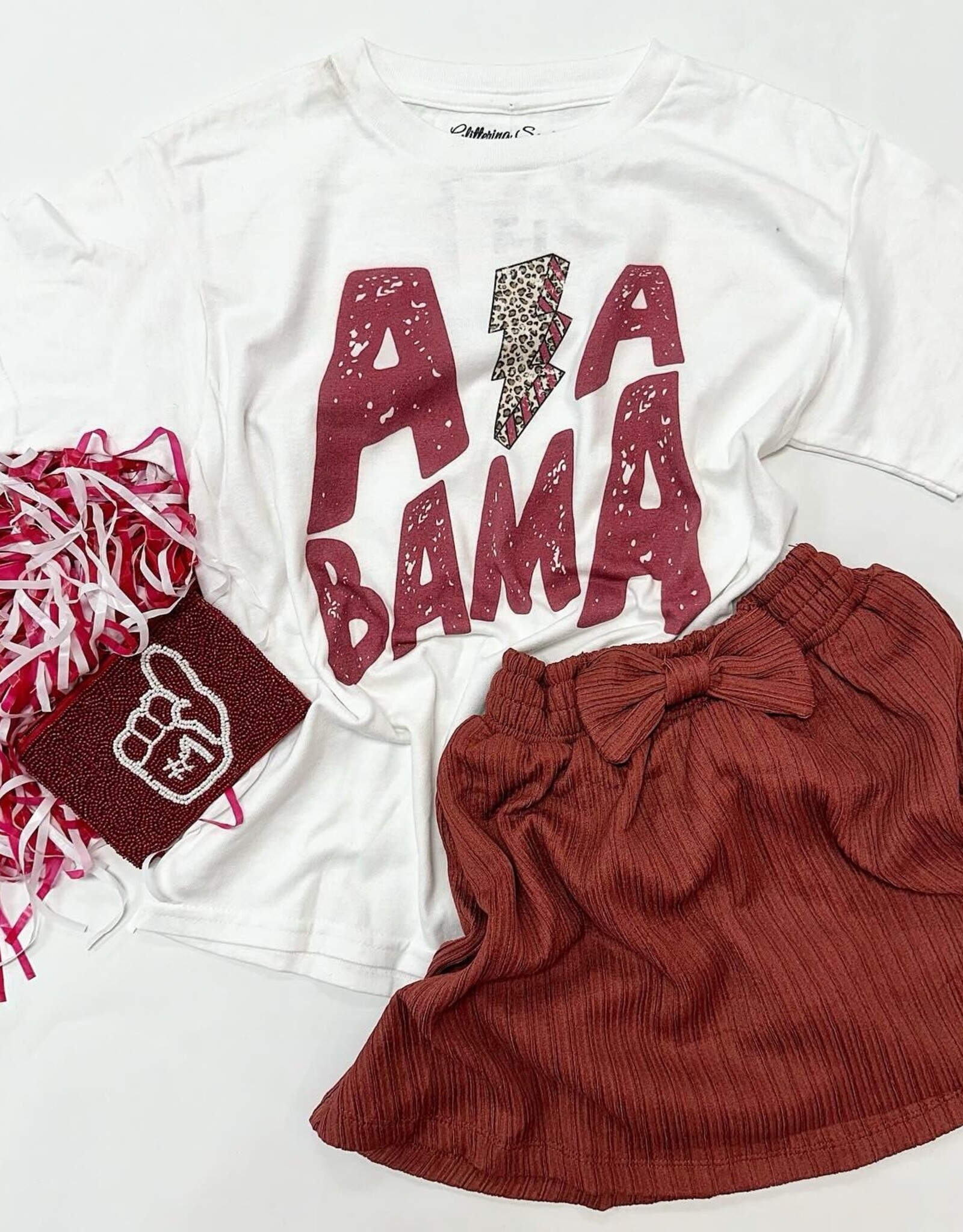 Alabama Lightning Tee in White