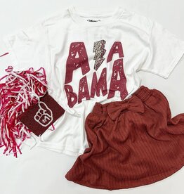Alabama Lightning Tee in White