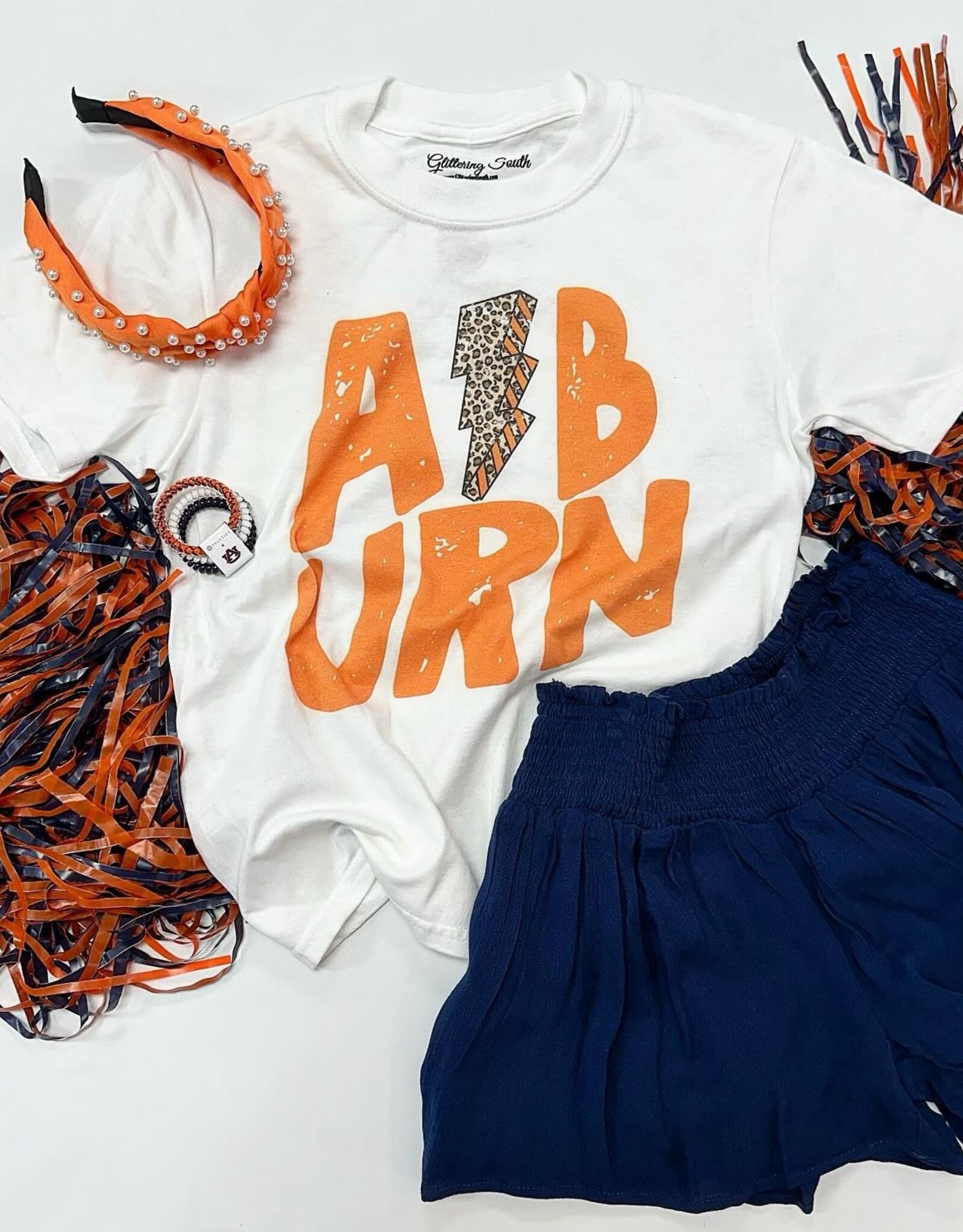 Auburn Lightning Tee in White