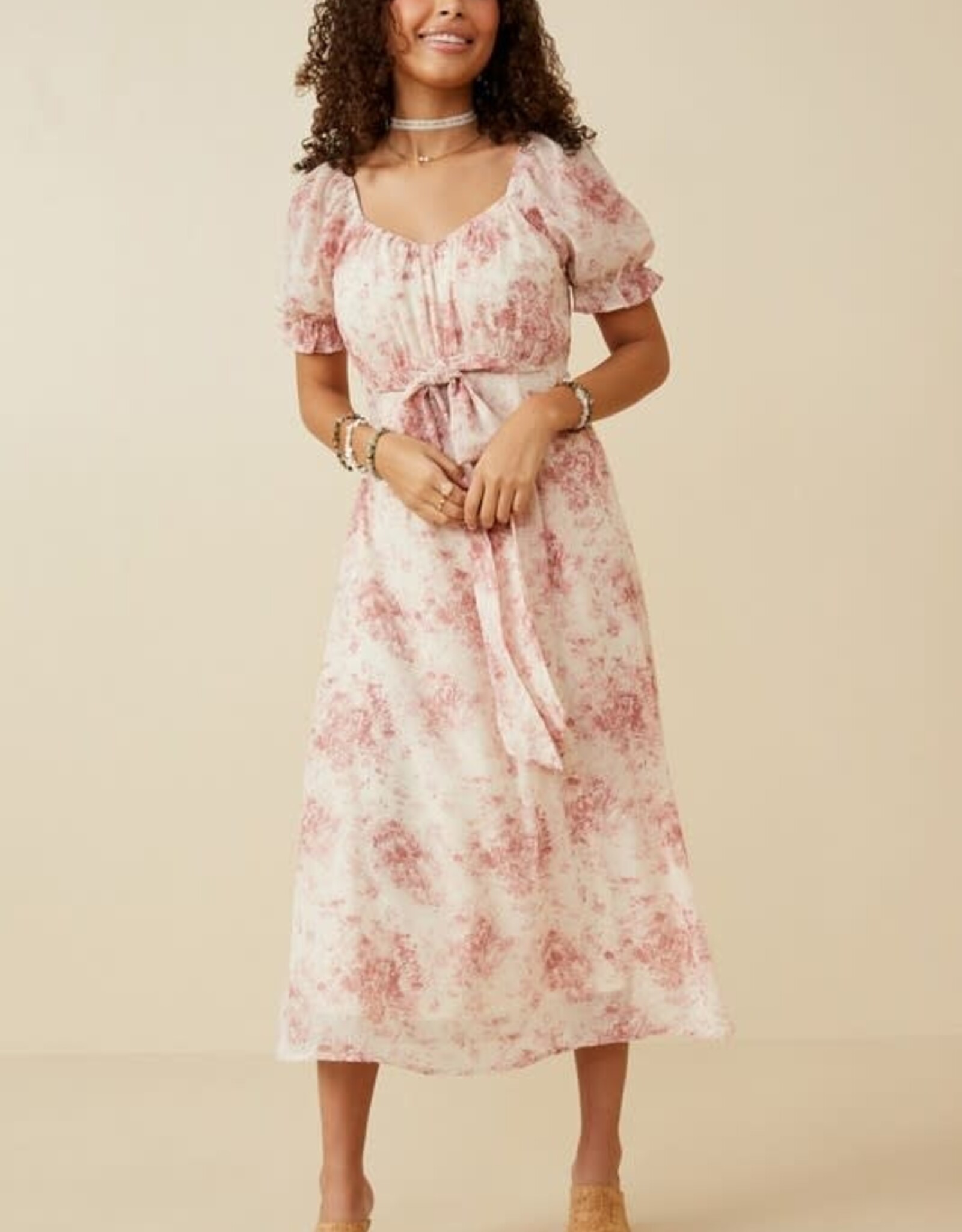 Hayden Carly Midi Dress in Pink Floral
