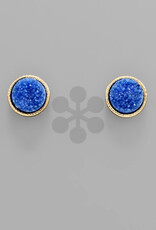 Stone Earring in Navy