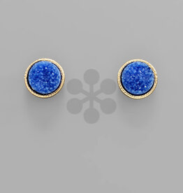 Stone Earring in Navy
