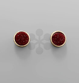 Stone Earring in Crimson