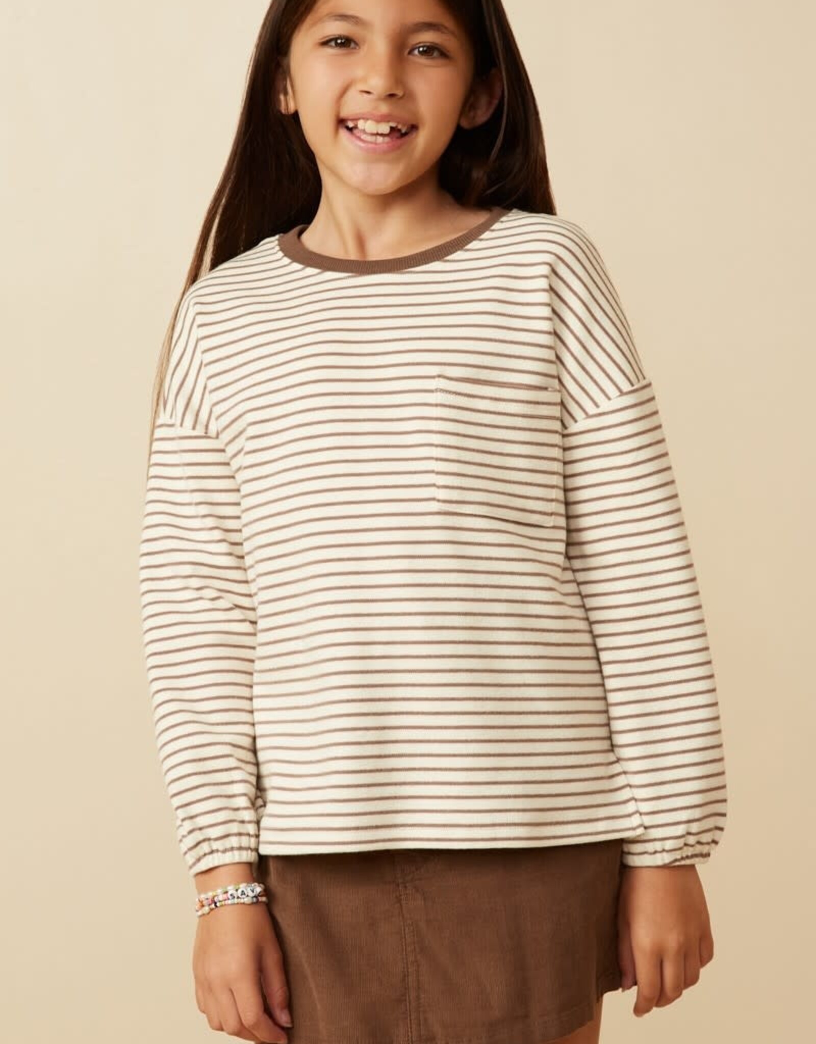 Hayden Jada Top in Brown Stripe