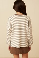 Hayden Jada Top in Brown Stripe