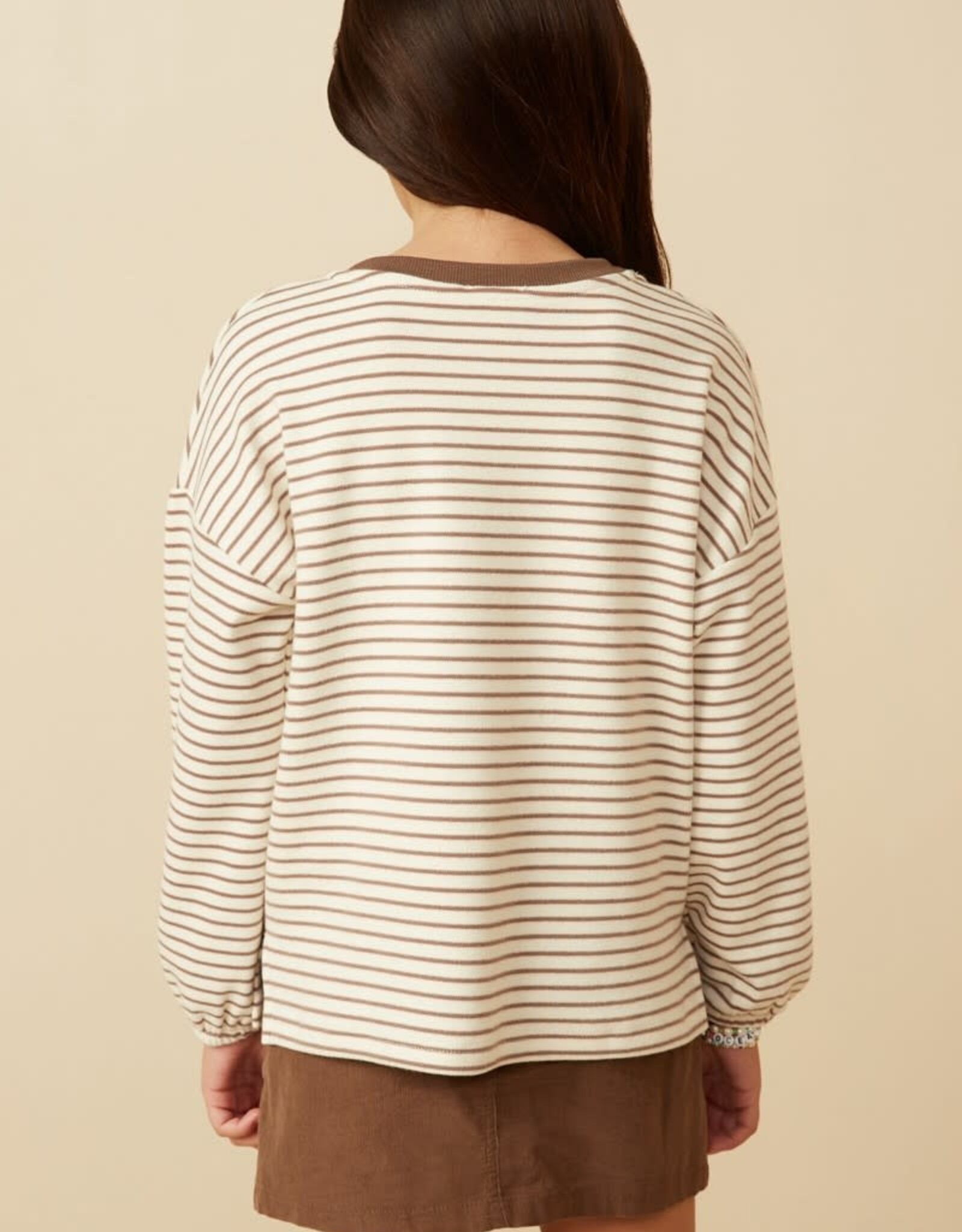Hayden Jada Top in Brown Stripe