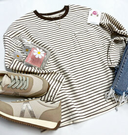 Hayden Jada Top in Brown Stripe