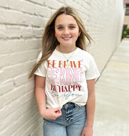 Paper Flower Be Brave Graphic Tee in Cream