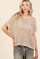 Mittoshop Carter Sweater Knit Top in Taupe