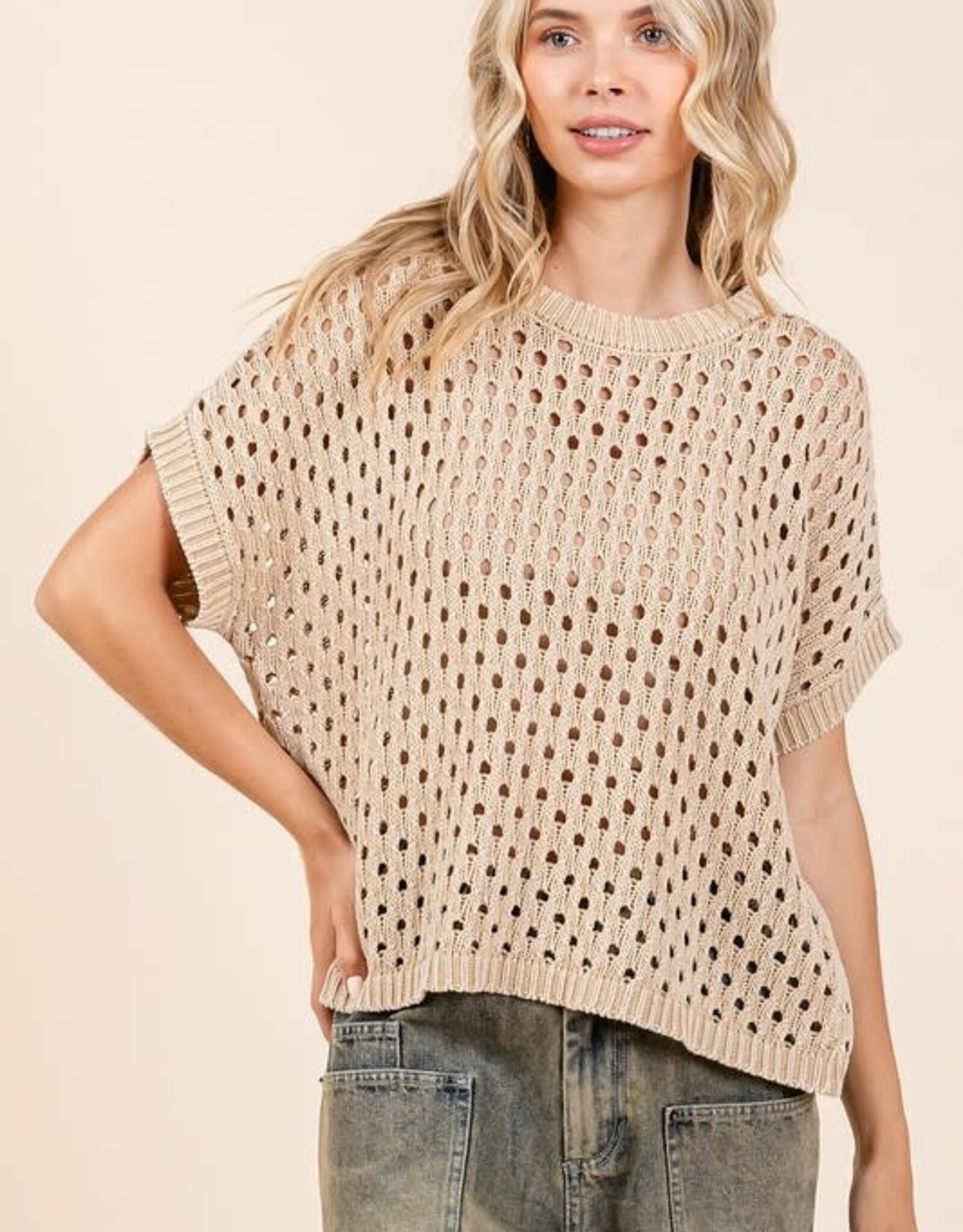 Mittoshop Carter Sweater Knit Top in Taupe