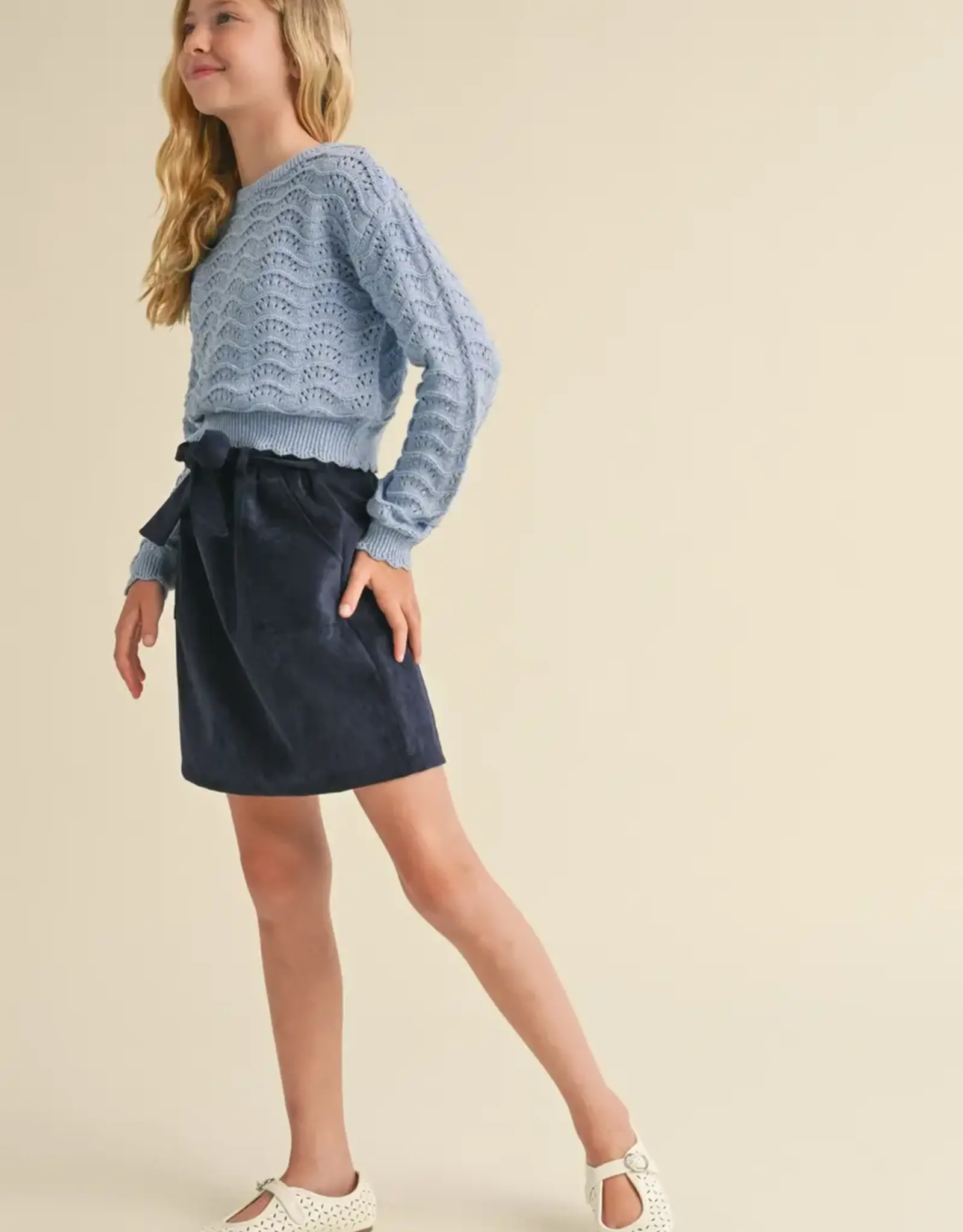 Taylor Crochet Sweater in Blue