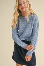 Taylor Crochet Sweater in Blue