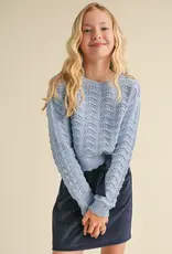 Taylor Crochet Sweater in Blue