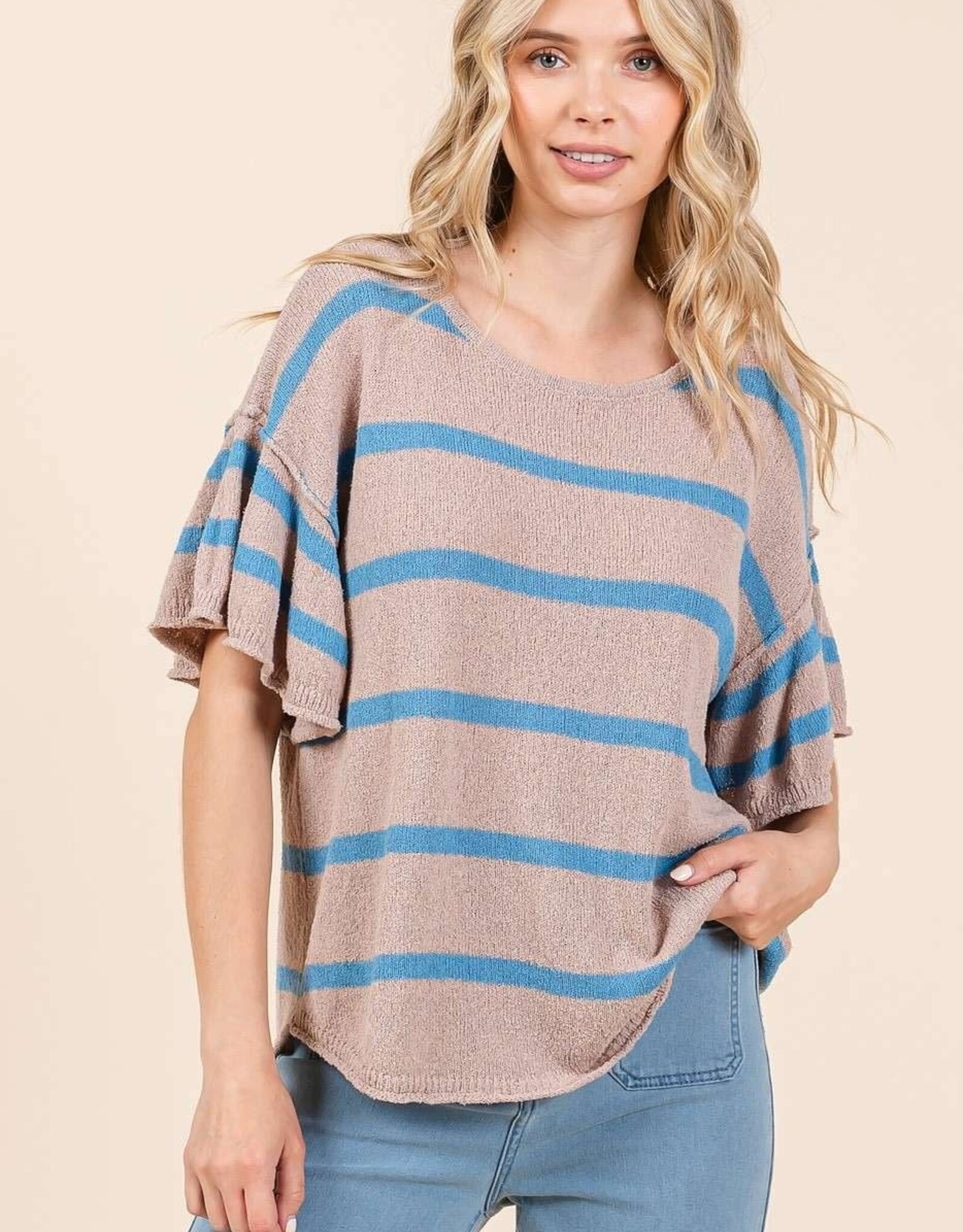 Mittoshop Gracen Top in Blue Stripe
