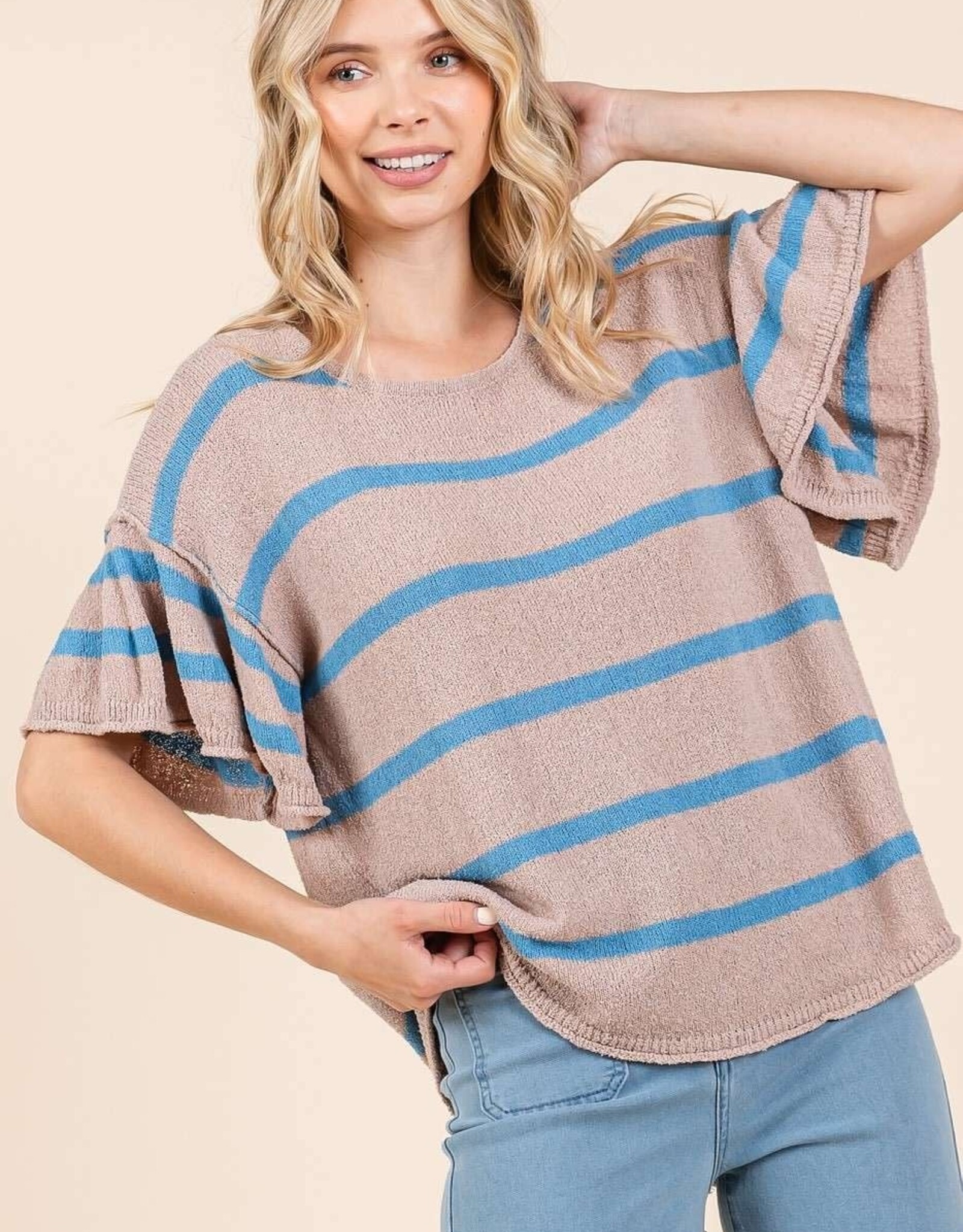 Mittoshop Gracen Top in Blue Stripe