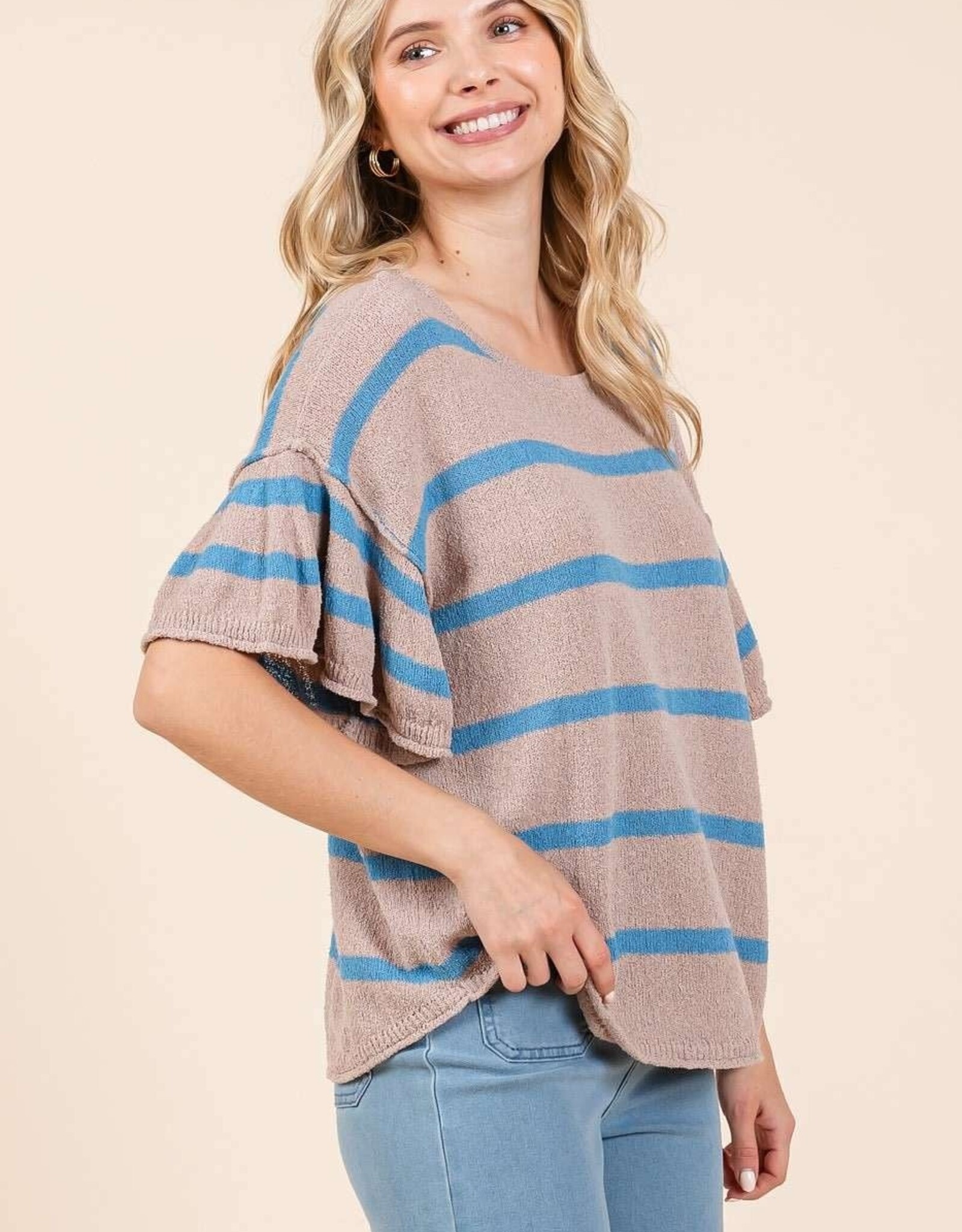 Mittoshop Gracen Top in Blue Stripe