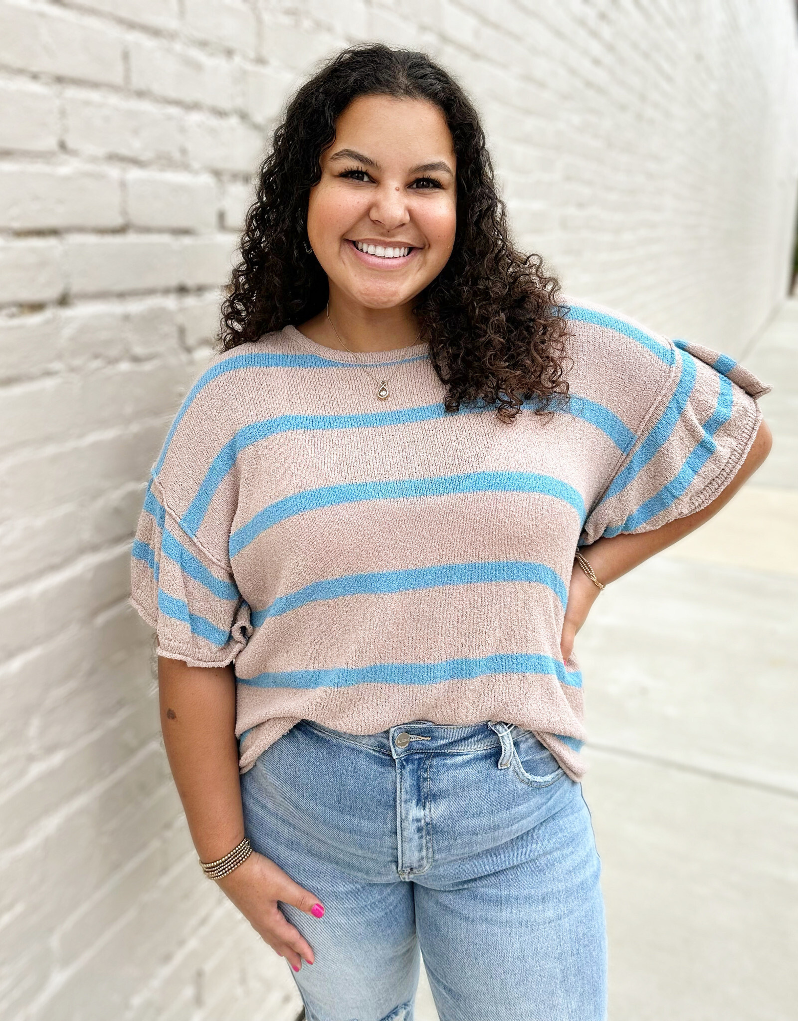 Mittoshop Gracen Top in Blue Stripe