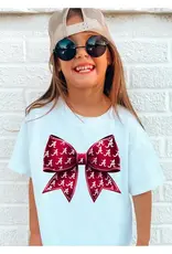 Alabama Croquette Bow Graphic Tee in White