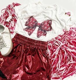 Alabama Croquette Bow Graphic Tee in White