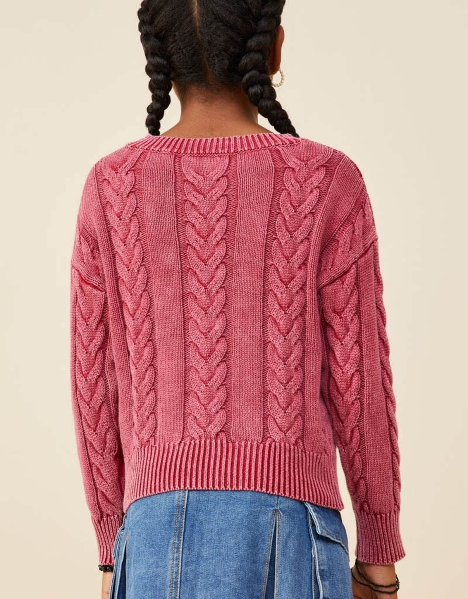 Hayden Layla Sweater in Burgundy