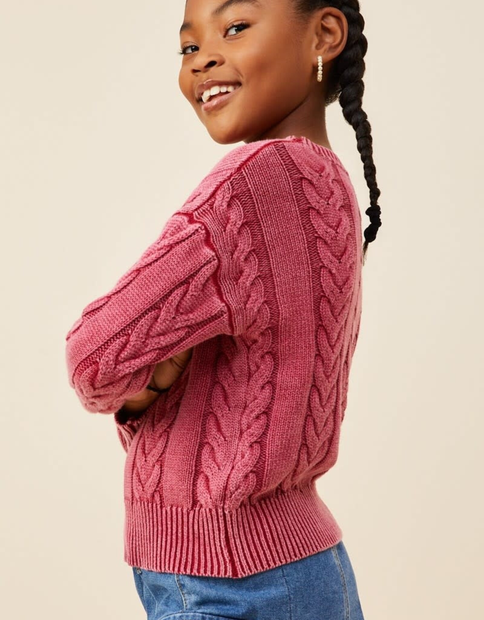 Hayden Layla Sweater in Burgundy
