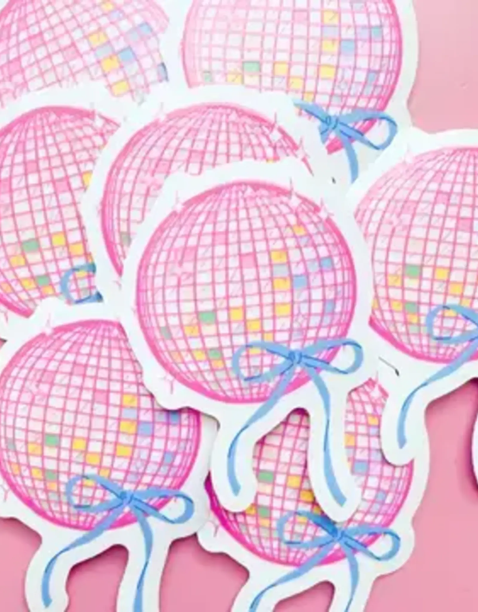 Rock Paper Scissors Rainbow Disco Ball Sticker