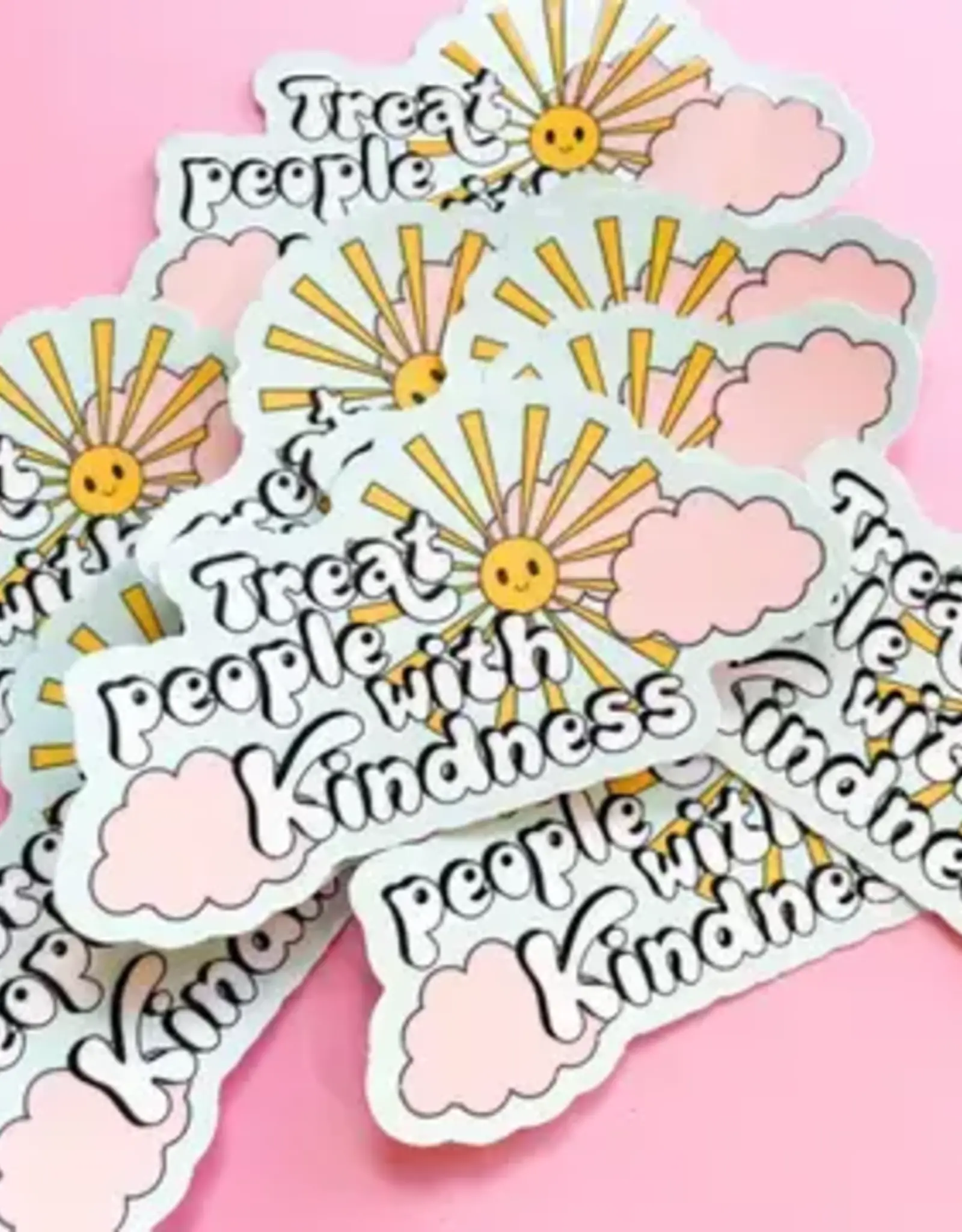 Rock Paper Scissors Treat People With Kindness Sticker
